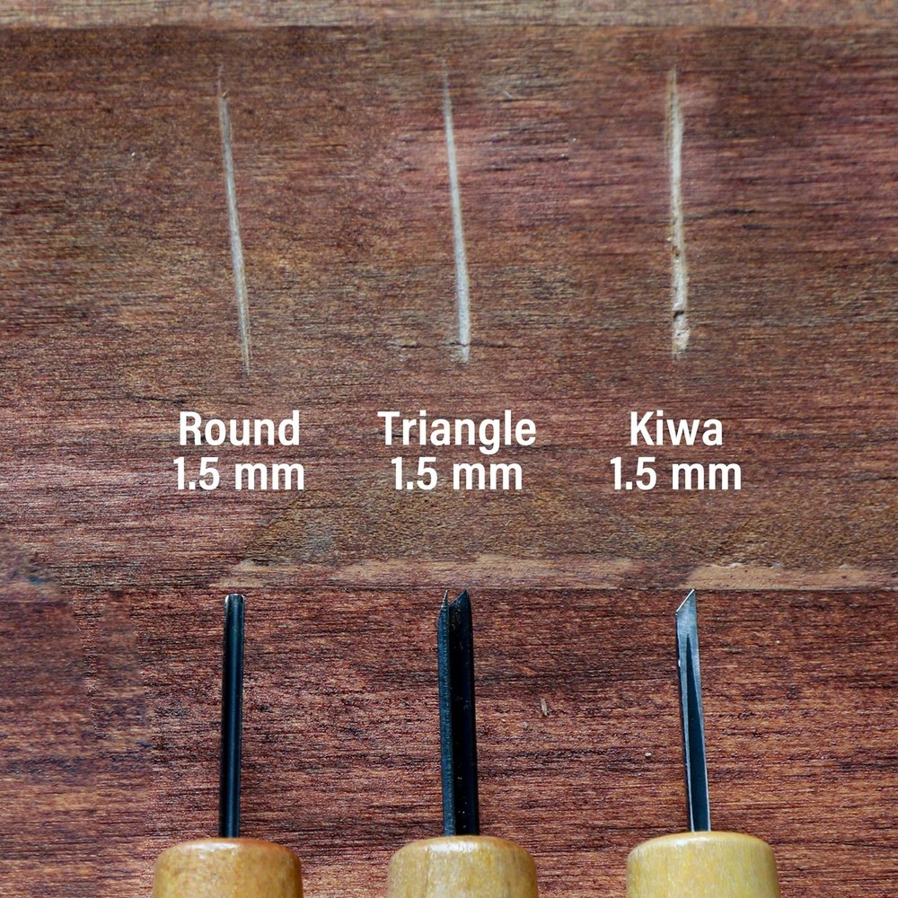 Wazakura 3PCS Bonsai Chisel Kit with Round Kit, Mini Size