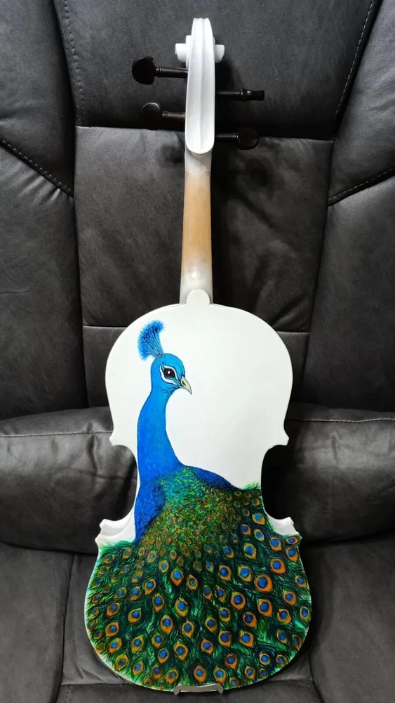 PEACOCK HAND-PAINTED SOLID SPRUCE TOP MAPLE BACK/SIDES VIOLIN 4/4