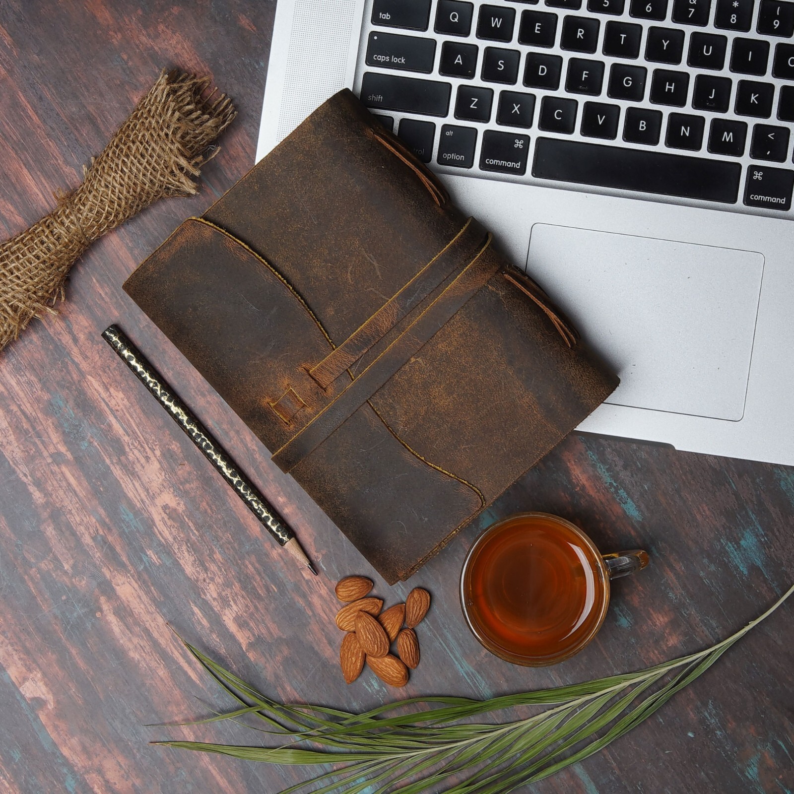 Vintage Journal 220 Antique Paper 7 X 5 inches Leather Bound Handmade Diary