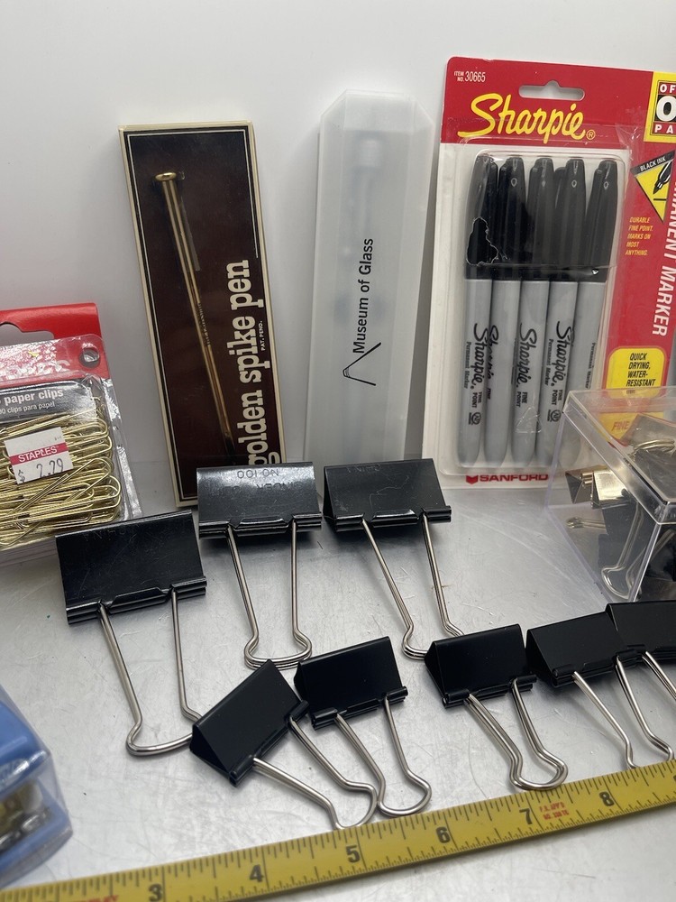 Binder Clips Paper Clamps Assorted Sizes Sharpies Stapler Paper Clips Office