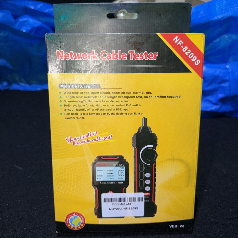 NF-8209S Network Cable Tester Digital POE Voltage Wire Tracker Measure Length