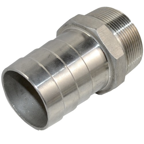 2" MALE NPT Thread to 2" Barb Hose Tail End Pipe Connector Stainless SS 304