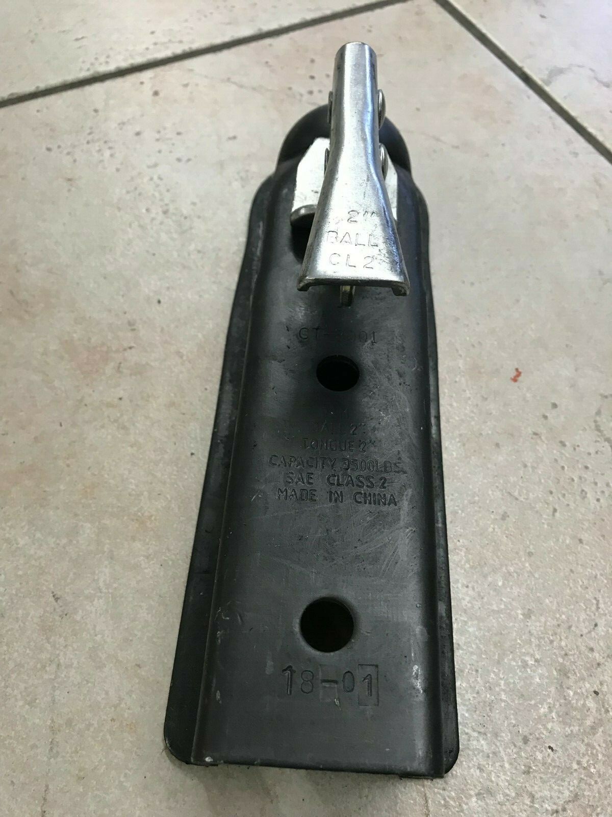 NEW 2" STRAIGHT TRAILER COUPLER, 3500 LBS, FITS 2" WIDE CHANNEL, 2" BALL