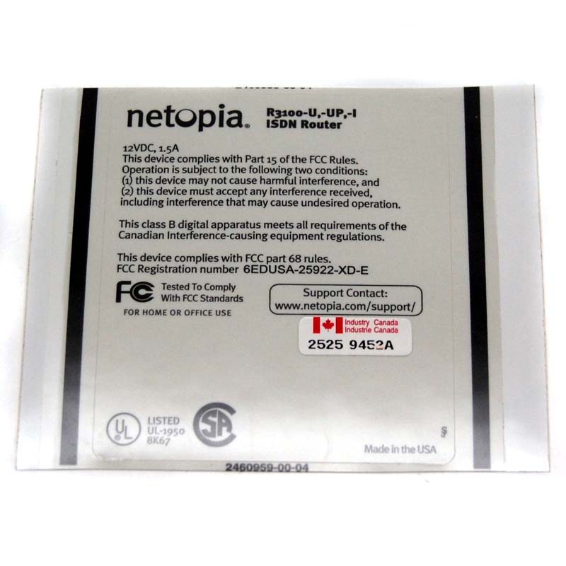 NEW Netopia TER/31U ISDN-U WAN Module Interface Card for R-Series Routers