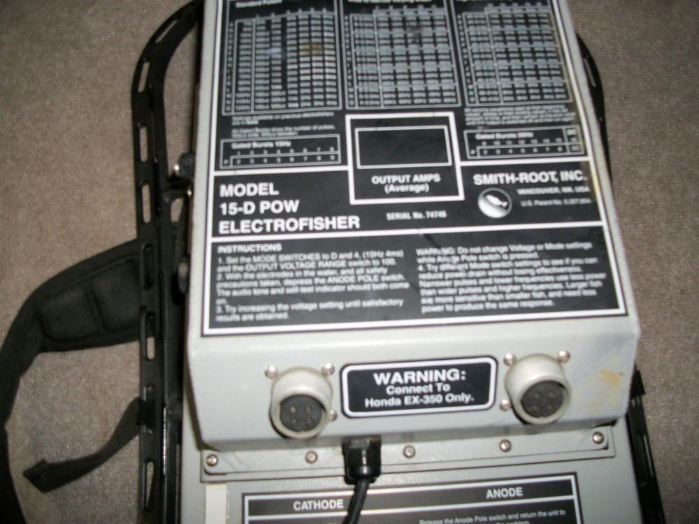 SMITH ROOT MODEL 15-D POW BACKPACK ELECTROFISHER ENVIRONMENTAL TOOL