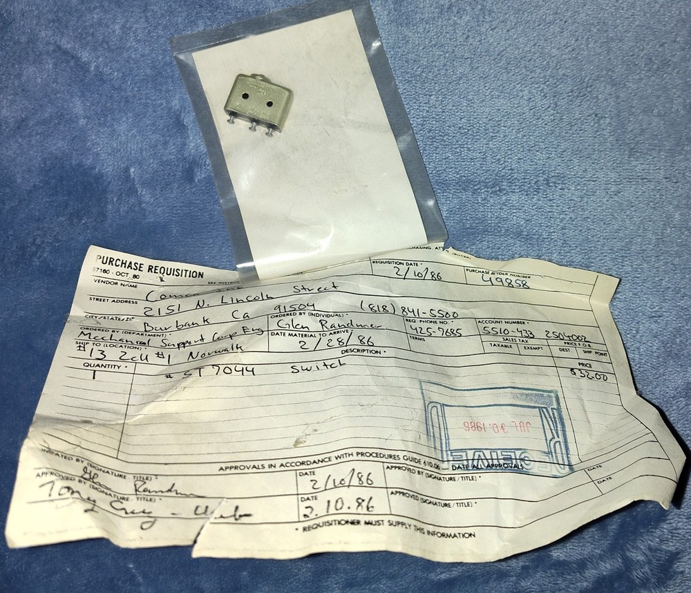 Comco Micro Abrasive Blaster   ST 7044 Micro Limit SwItch NOS New Old Stock