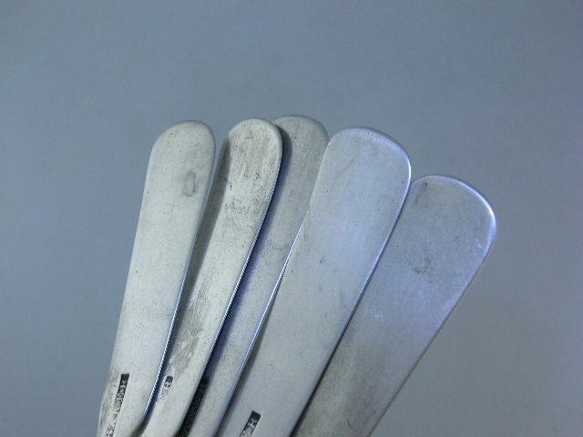 5 Early Coin Silver Spoons STEPHENS BAKER Wilmington North Carolina NC 1800s