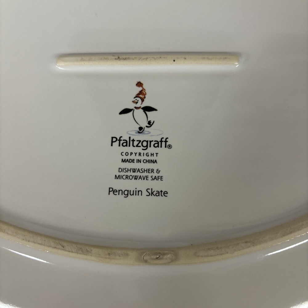 Pfaltzgraff Penguin Skate Oval Serving Platter 14”