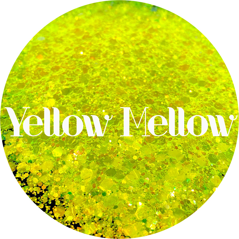 Premium Polyester Glitter - Neon Yellow Chunky Mix