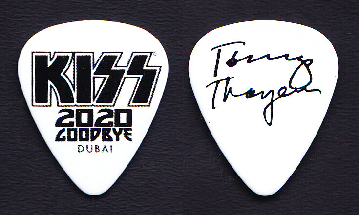 KISS Tommy Thayer Signature 2020 Goodbye White Guitar Pick 2021 Dubai Concert