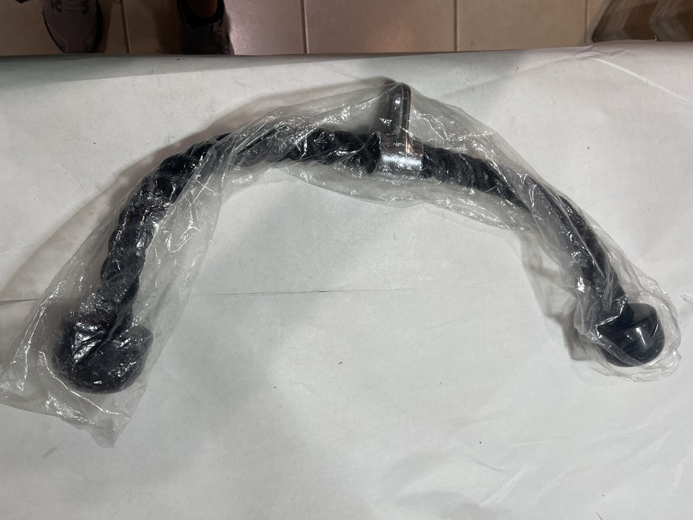 Tricep Rope Attachment Cable Machine Handle Fitness Pulldown Triceps Black