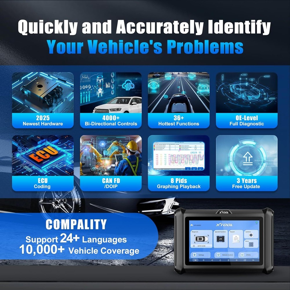 XTOOL D7S V2.0 USED Auto All System Diagnostic Tool Bi-Directional Key Coding