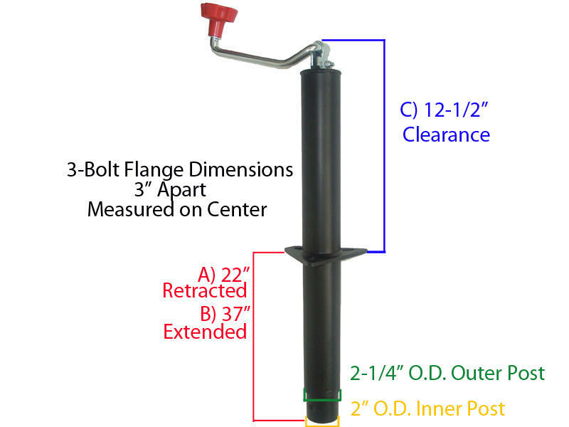 Ram TJA-5000T-B A-Frame Trailer Jack