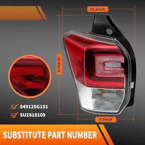 Tail Light Assembly Compatible with 2017 2018 Forester Rear Tail Lamp Left