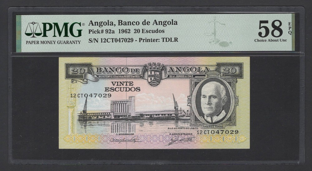 Angola 20 Escudos 1962 P92a About Uncirculated