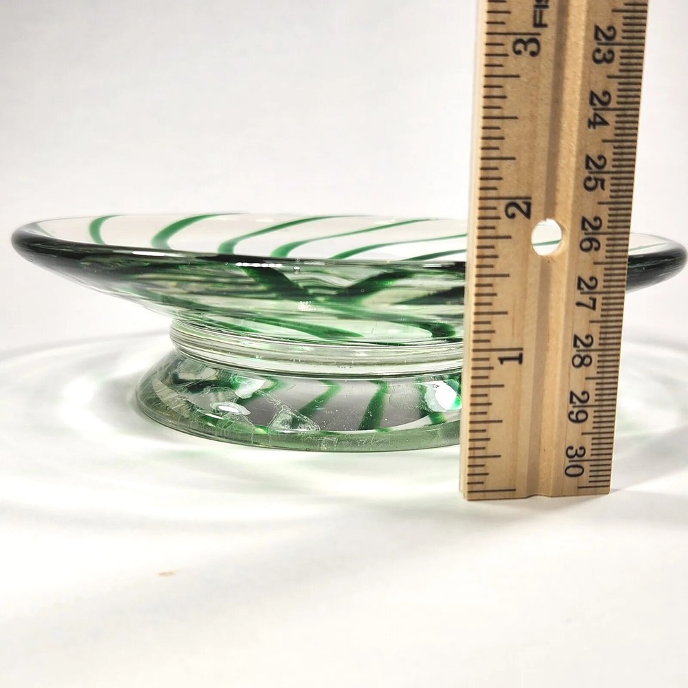 Green Peppermint Swirl on Clear Multipurpose Dish (READ)