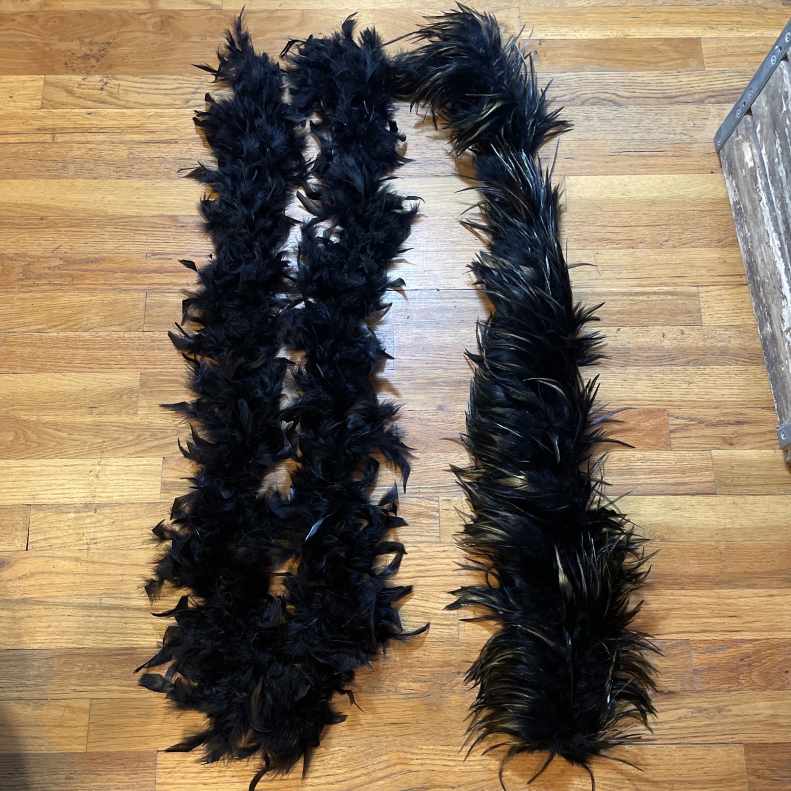 Lot of 2 Authentic Genuine Real Feather Boas Costume Accessory Runway Boa VTG