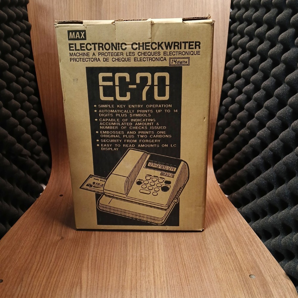 Max EC-70 Electronic Checkwriter Power Tested Open Box