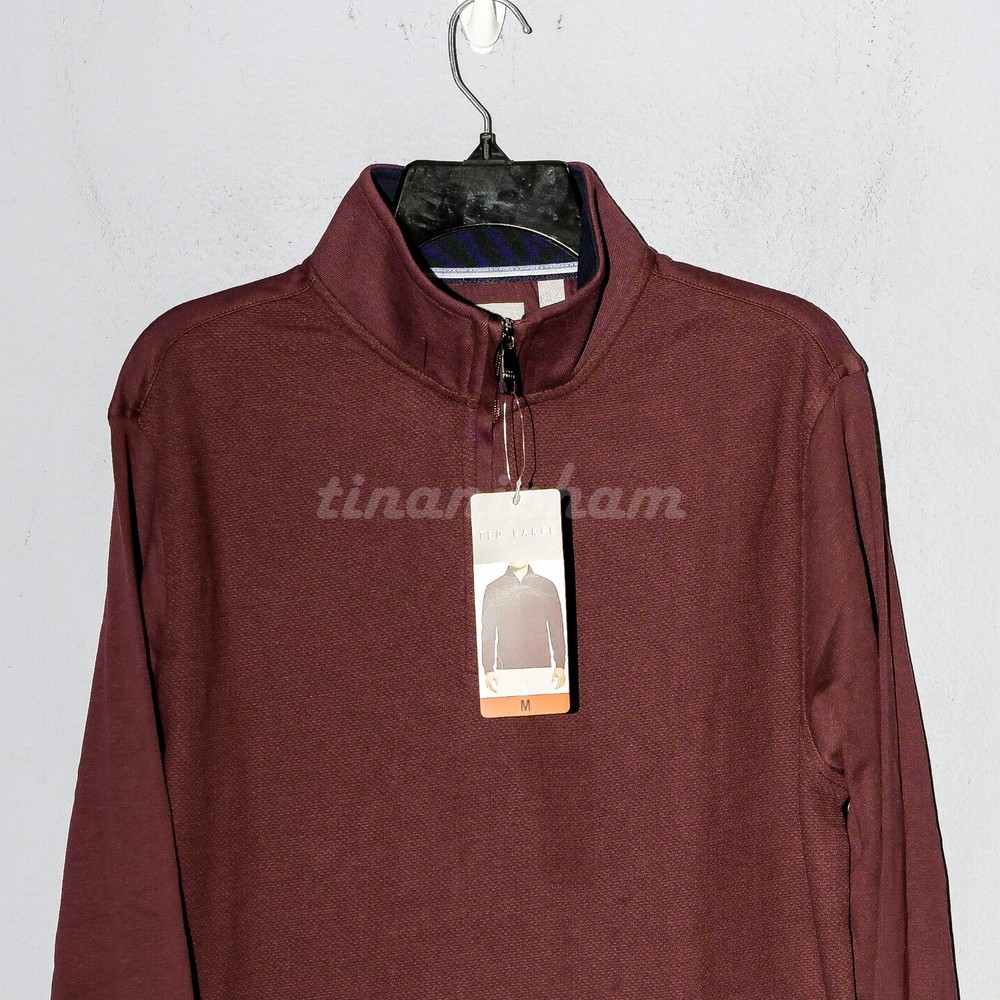 Ted Baker black Textured 1/4 Quarter Zip Pullover Sweater