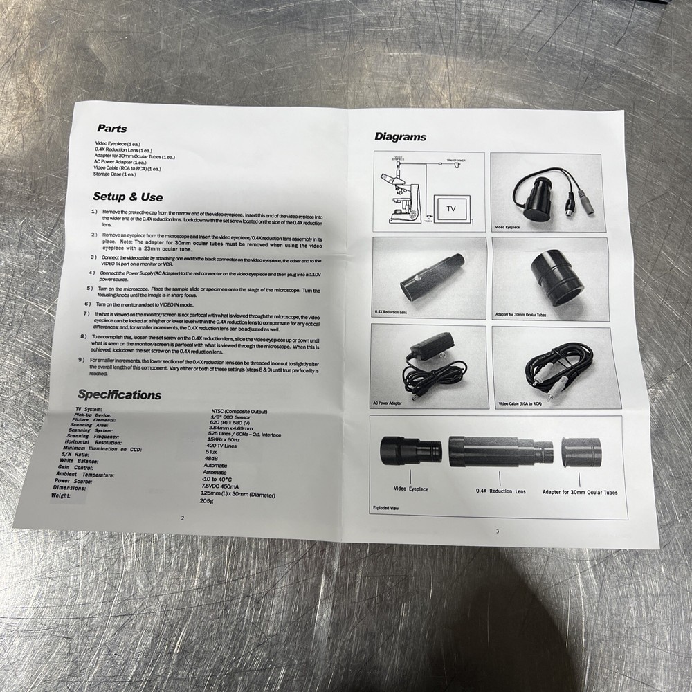 VanGuard Model 1200-VEK Video Microscopy Package Used Surplus