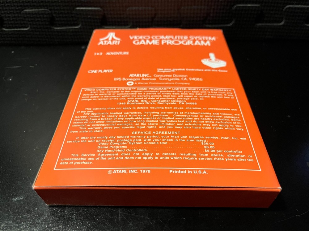 1982 Atari Adventure - Empty custom design display box