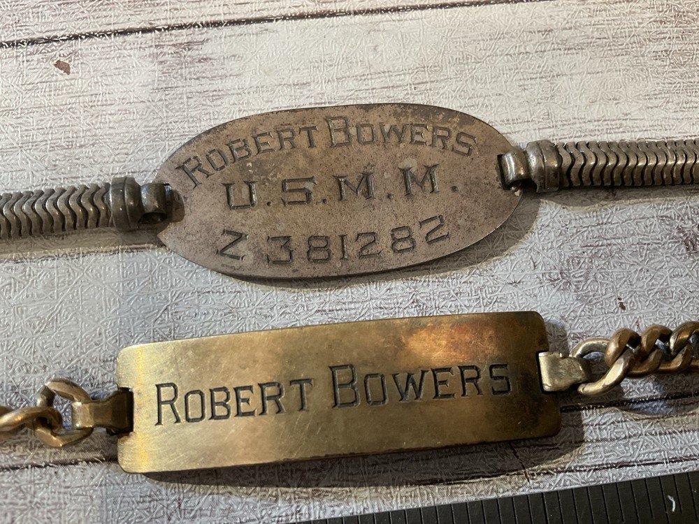 ORIGINAL WWII USMM MERCHANT MARINE ID BRACELET PAIR