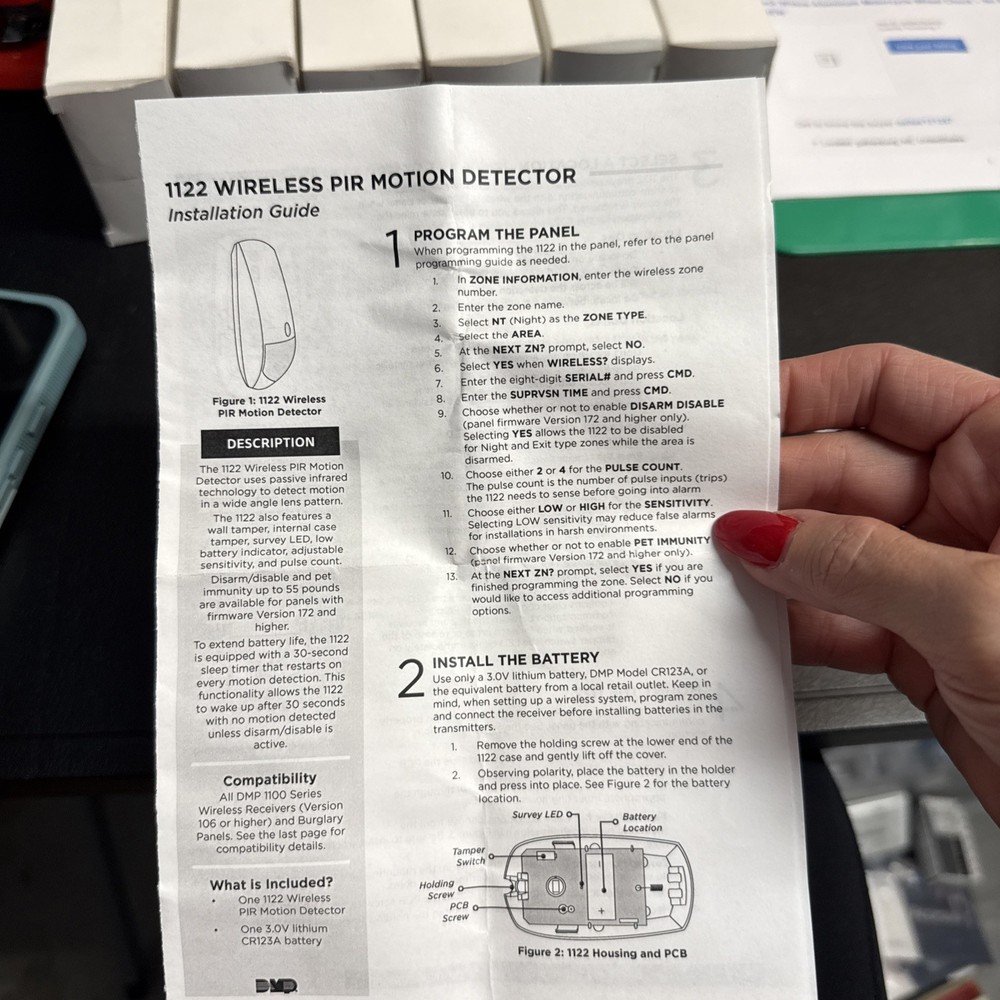 DMP 1122 Wireless PIR Motion Detector NEW IN BOX