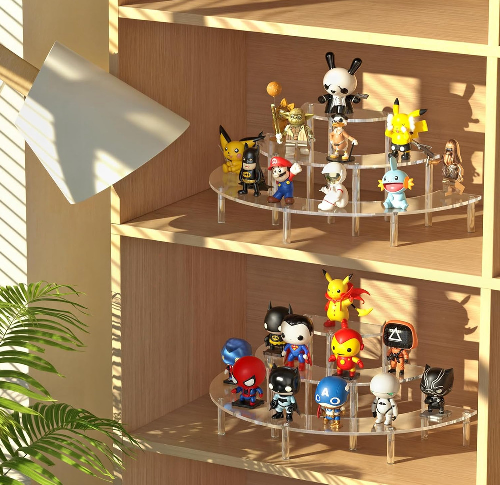 3 Tier Acrylic Display Risers, Half Moon Cupcake Stand, Clear Perfume Organizer