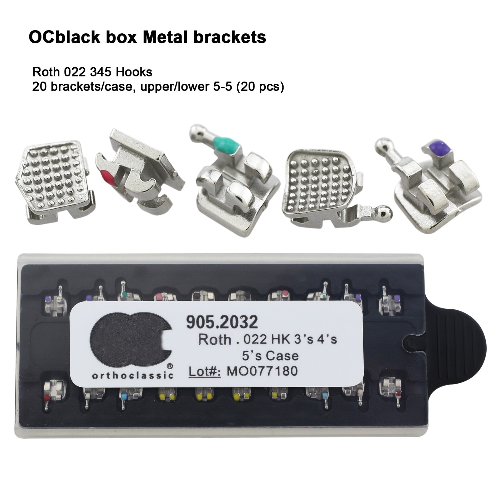 US Dental Orthodontic Metal Brackets MIM Mini Braces Roth MBT 022 018 345 Hooks