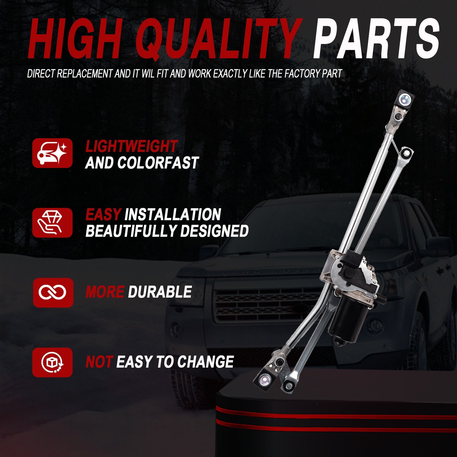 Front Windshield Wiper Linkage with Motor For Land Rover LR2 2008-2015 LR002253