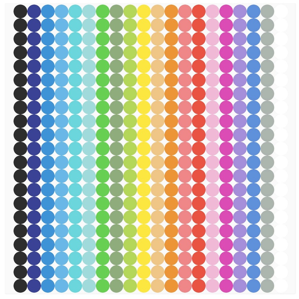 6720 PCS Small Dot Stickers Round Color Coding Labels 6.35mm, Multi