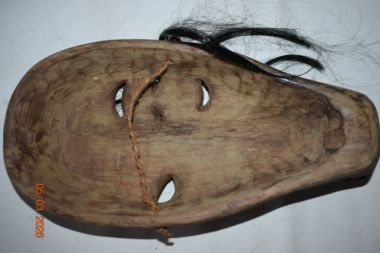 BEAUTIFUL RARE INUIT TRANSFORMATION SHAMANS MASK, head on wolf, 15", 1900S