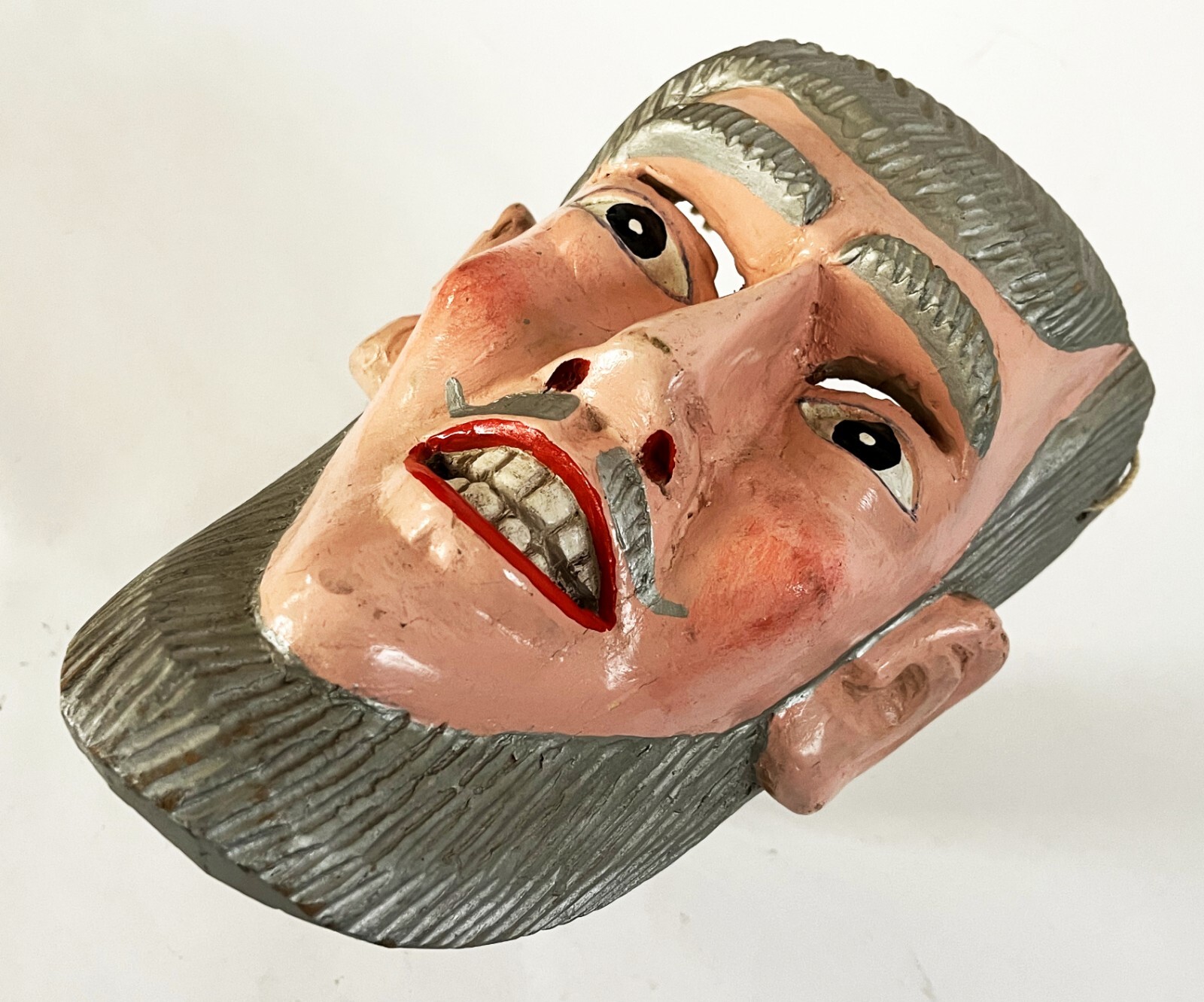 MEXICAN MICHOACAN FOLK ART HAND CARVED PASTORELAS ERMITANO HERMITANO DANCE MASK