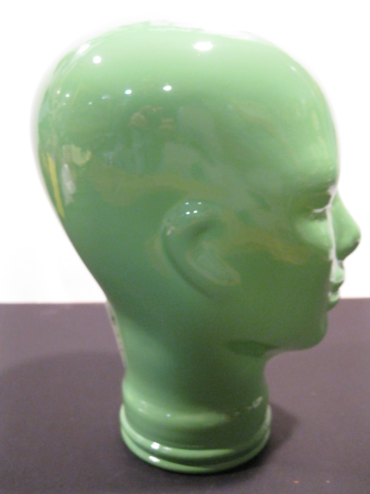Glass Head, Opaque SEA FOAM , Life Size Mannequin Head. Great for Room Decor.