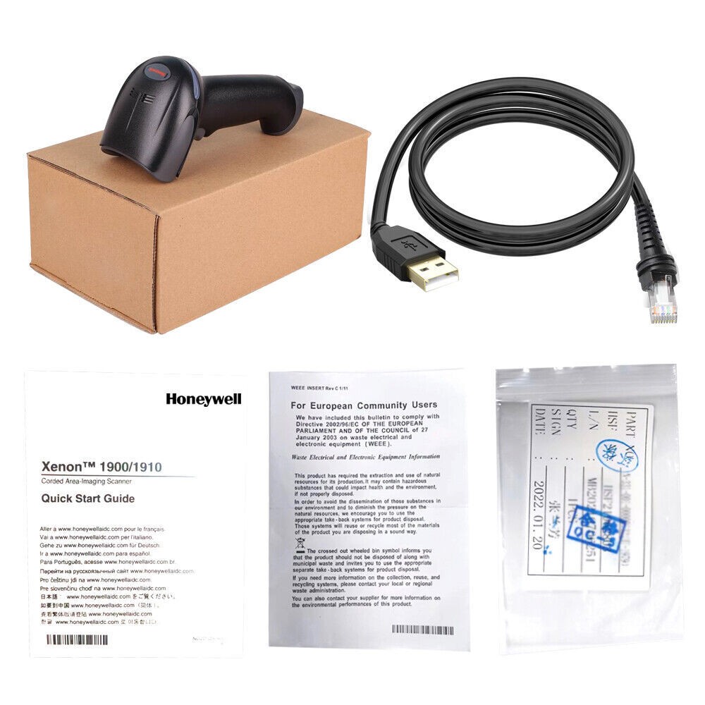 Honeywell 1900GSR-2USB 2D Area-Imaging Handheld Barcode Scanner & USB Cable US