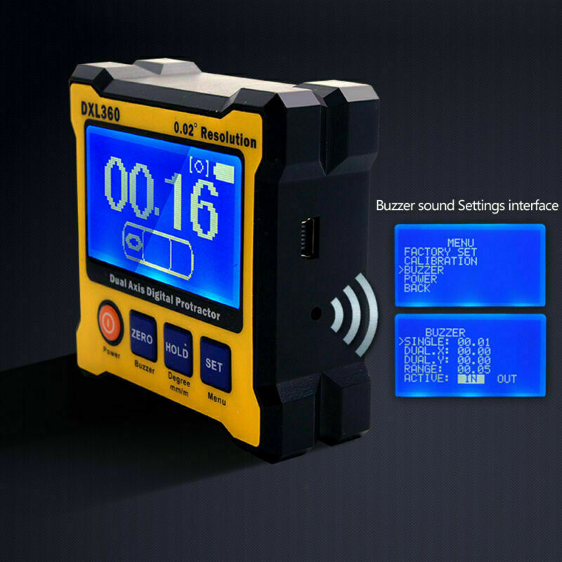 2.76“ Mini Dual Axis Digital Angle Protractor Magnetic Inclinometer Angle Finder