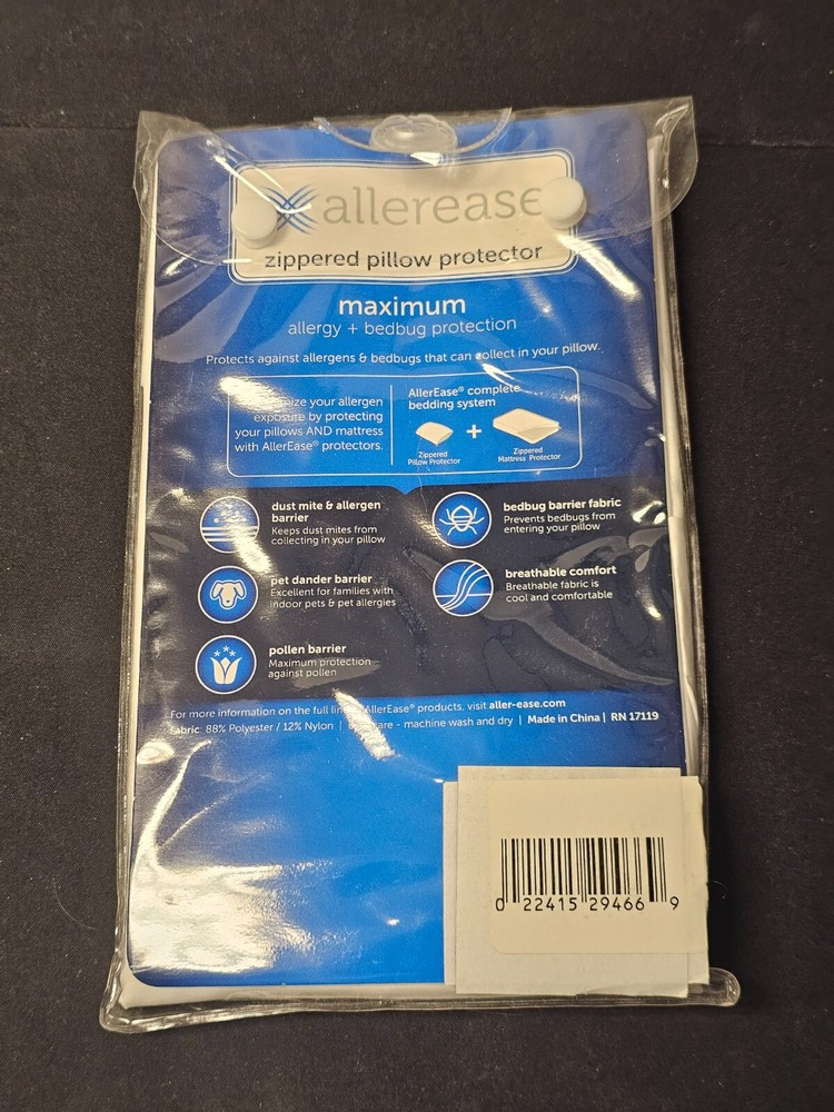 AllerEase Maximum Bedbug and Allergy Protection Pillow Protector Standard/Queen