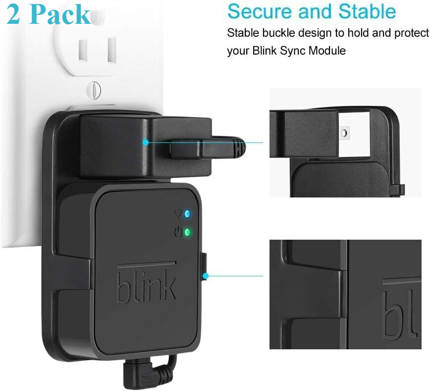 2 Pack Outlet Wall Mount for Blink Sync Module 2, Mount Bracket Holder Outdoor