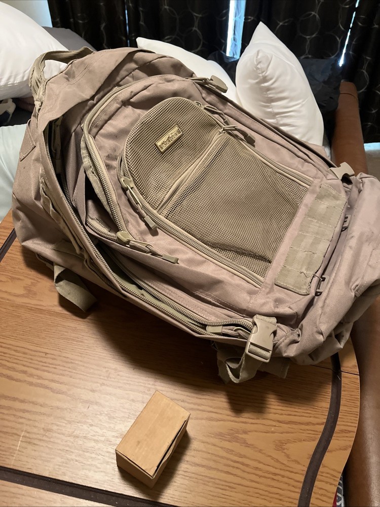 3 Day Brown Expandable Tactical Camping Hiking Backpack. Excellent. Task Force.