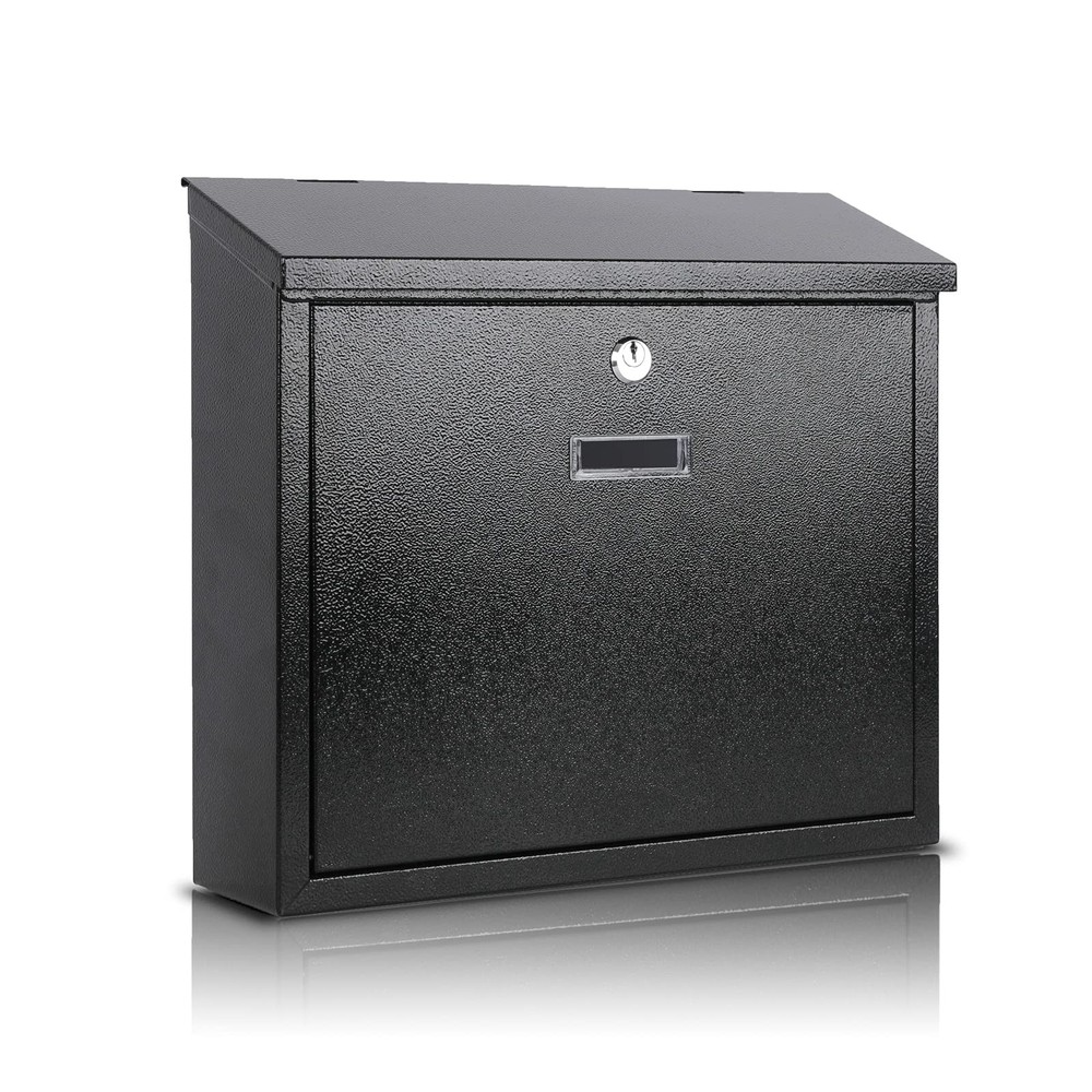 Mail Boxes with Key Lock,Locking Mailbox Wall Mounted,Security Black
