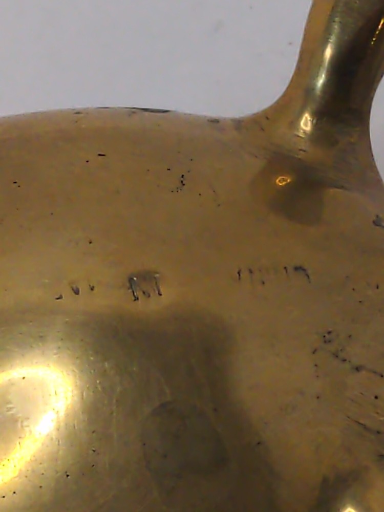Vintage Small Heavy Solid Brass Engraved Turtle Incense Burner With Lid