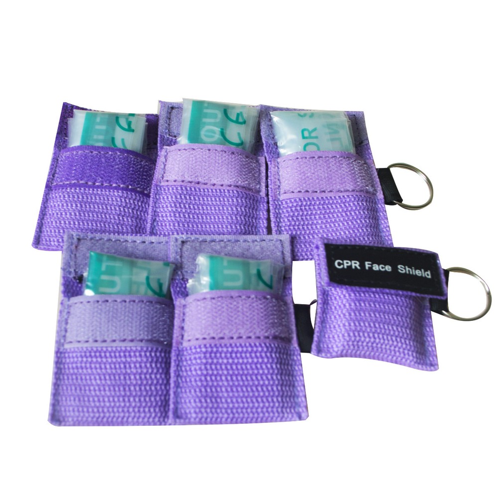 8pcs CPR Printed Nylon Keychain Pouch first aid kit cpr CPR Face Shield