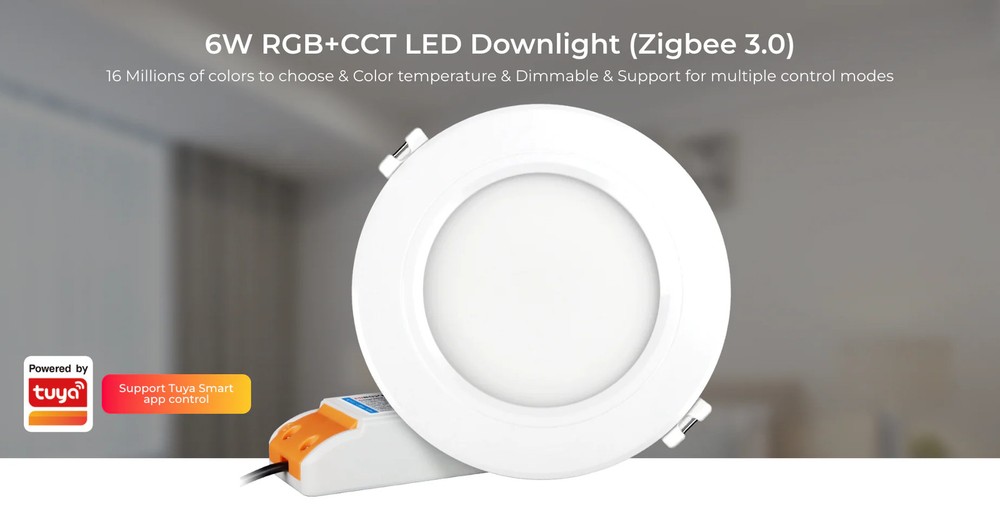 Miboxer 6W RGB+CCT LED Downlight (Zigbee 3.0)