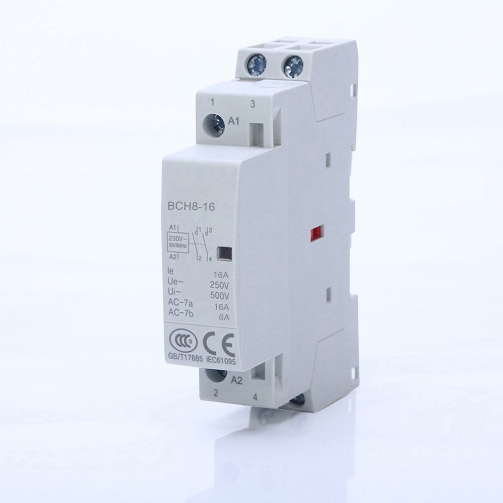 Household Contactor AC230V 2P 16A 2NO Rail Mounting Modular Contactor Automatic