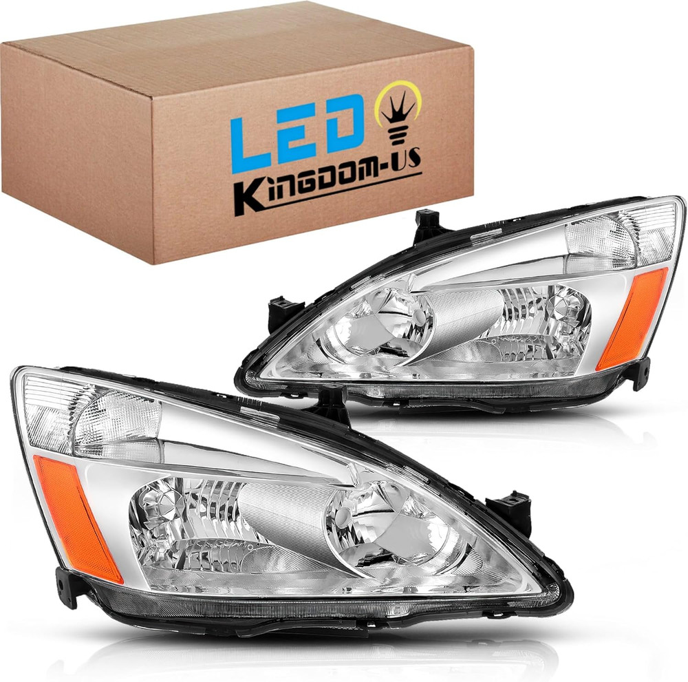 Headlight Assembly Compatible with 2003 2004 2005 2006 2007 Accord Headlamp Repl