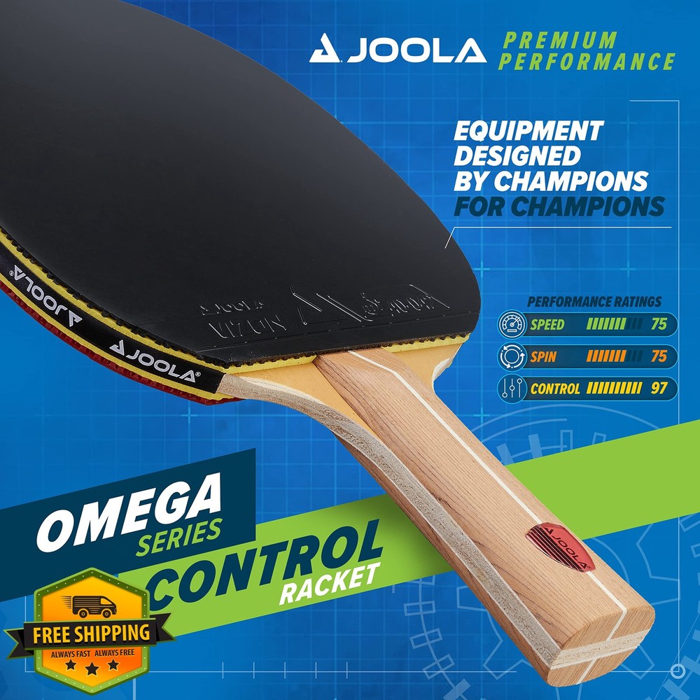 JOOLA Omega Control Table Tennis Paddle Flared Handle Vizon Rubber