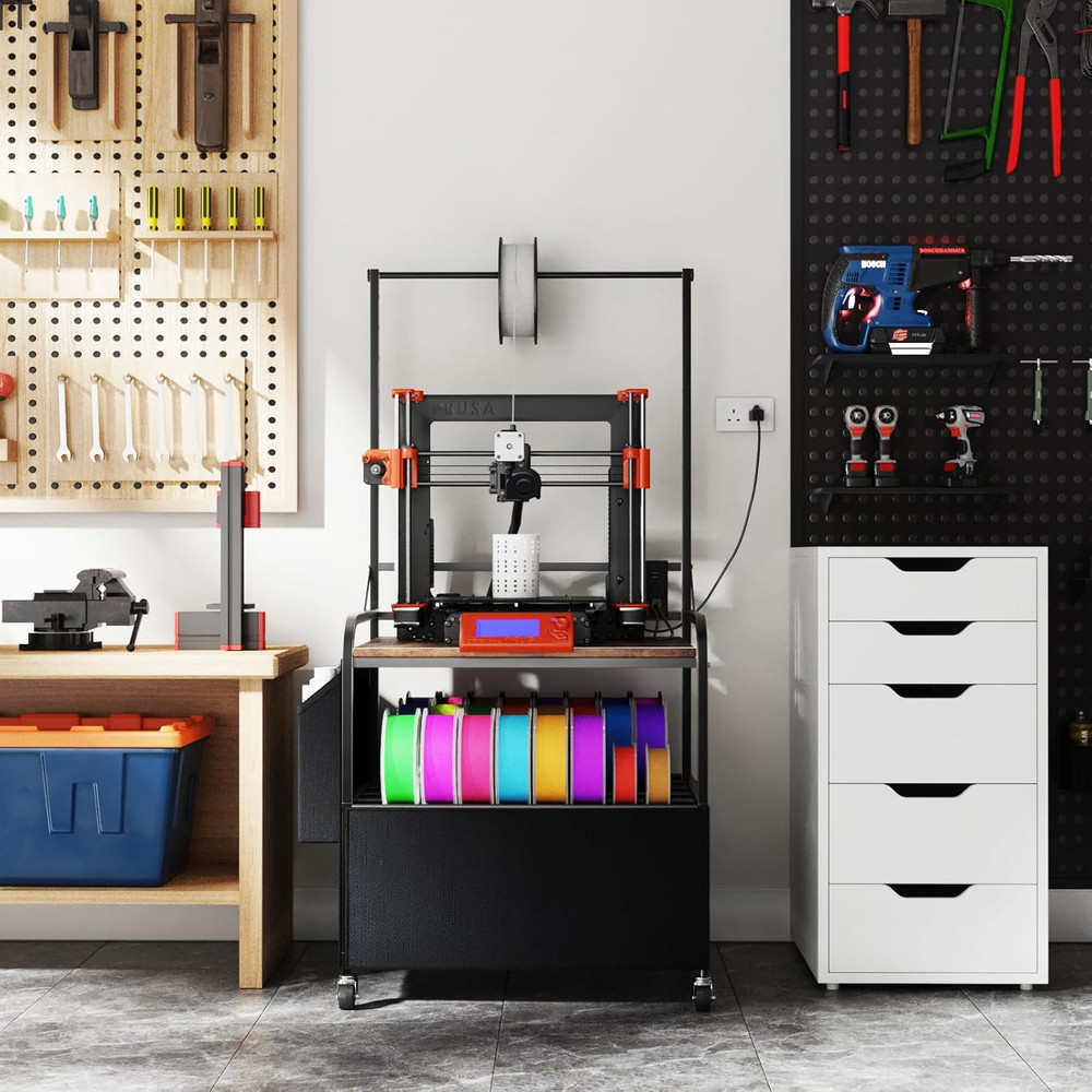 3D Printer Stand with Filaments Storage, 3D Printer Table with Storage, Heavy Du