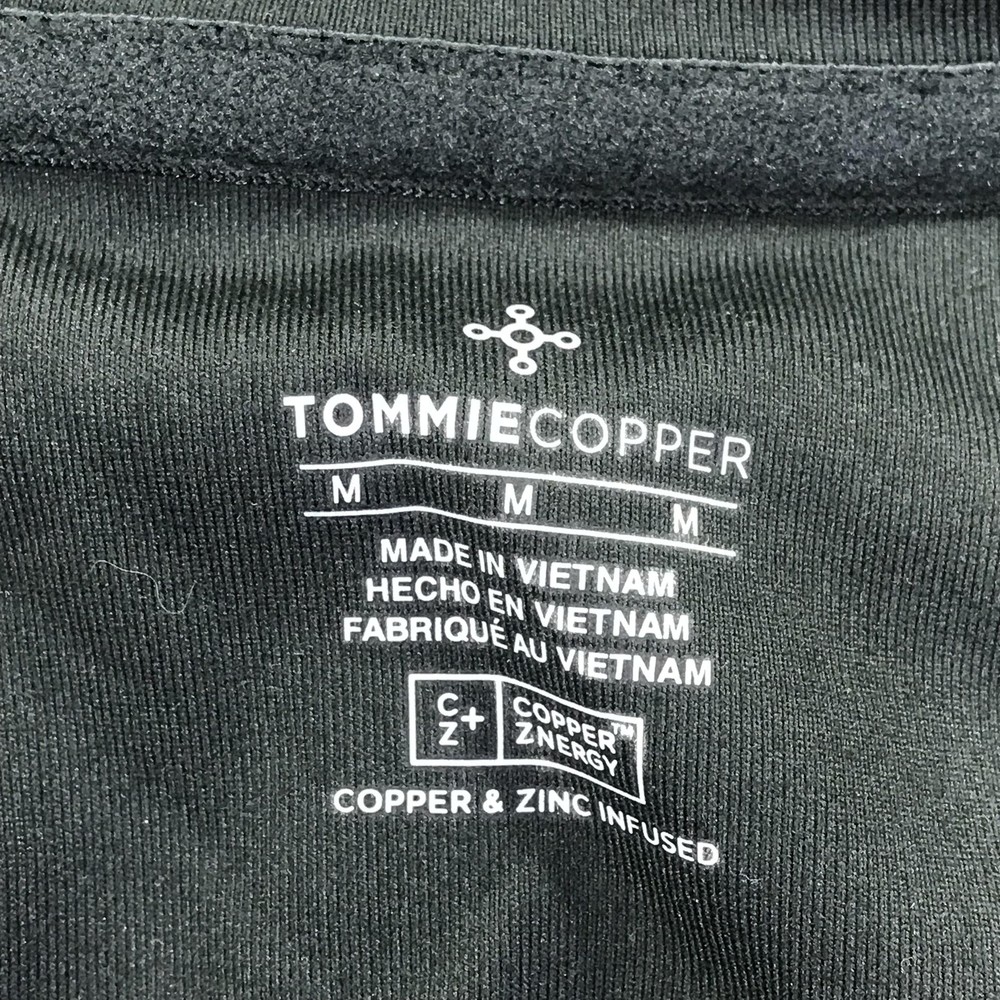 Tommie Copper Womens Back Support Compression Shirt Medium Black Zip Front Top