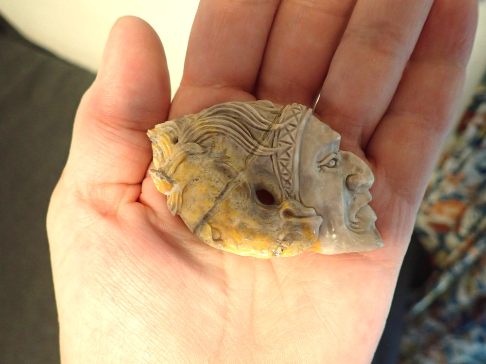 Indian and Horse head Jasper Pendant
