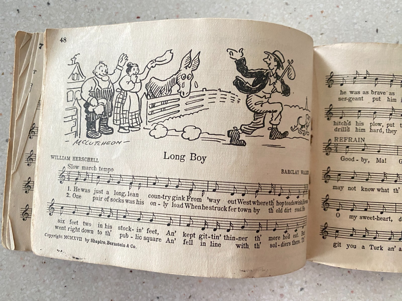 Vintage Original Army Song Book U. S. 1918 Pocket Sized & Illustrated